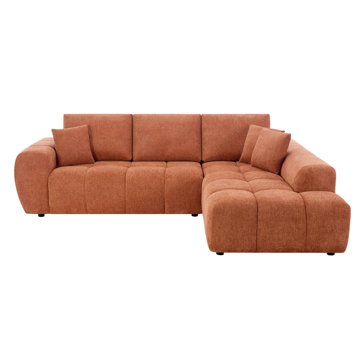 SOFA 3-Sitzer, Terrakotta - Rot, Textil (205/270cm) - Oviala