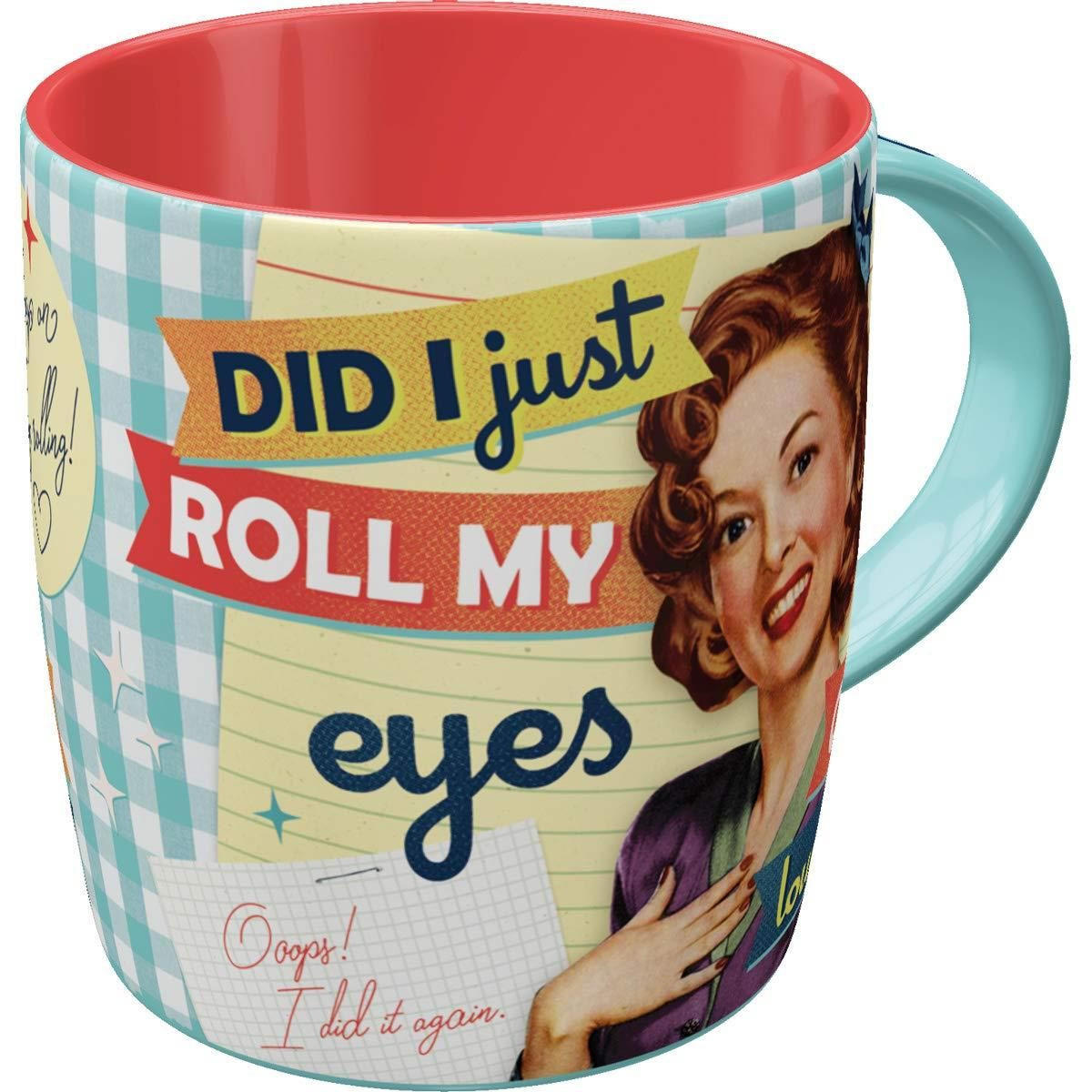 KAFFEETASSE 330 ml Say it 50's Did I Just Roll my Eyes - Multicolor, Keramik (0.33L) - Nostalgic-Art