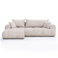 ECKSOFA MILANO mit Schlaffunktion und Bettkasten Creme - Creme, Holzwerkstoff/Kunststoff (250/160cm) - Idohome
