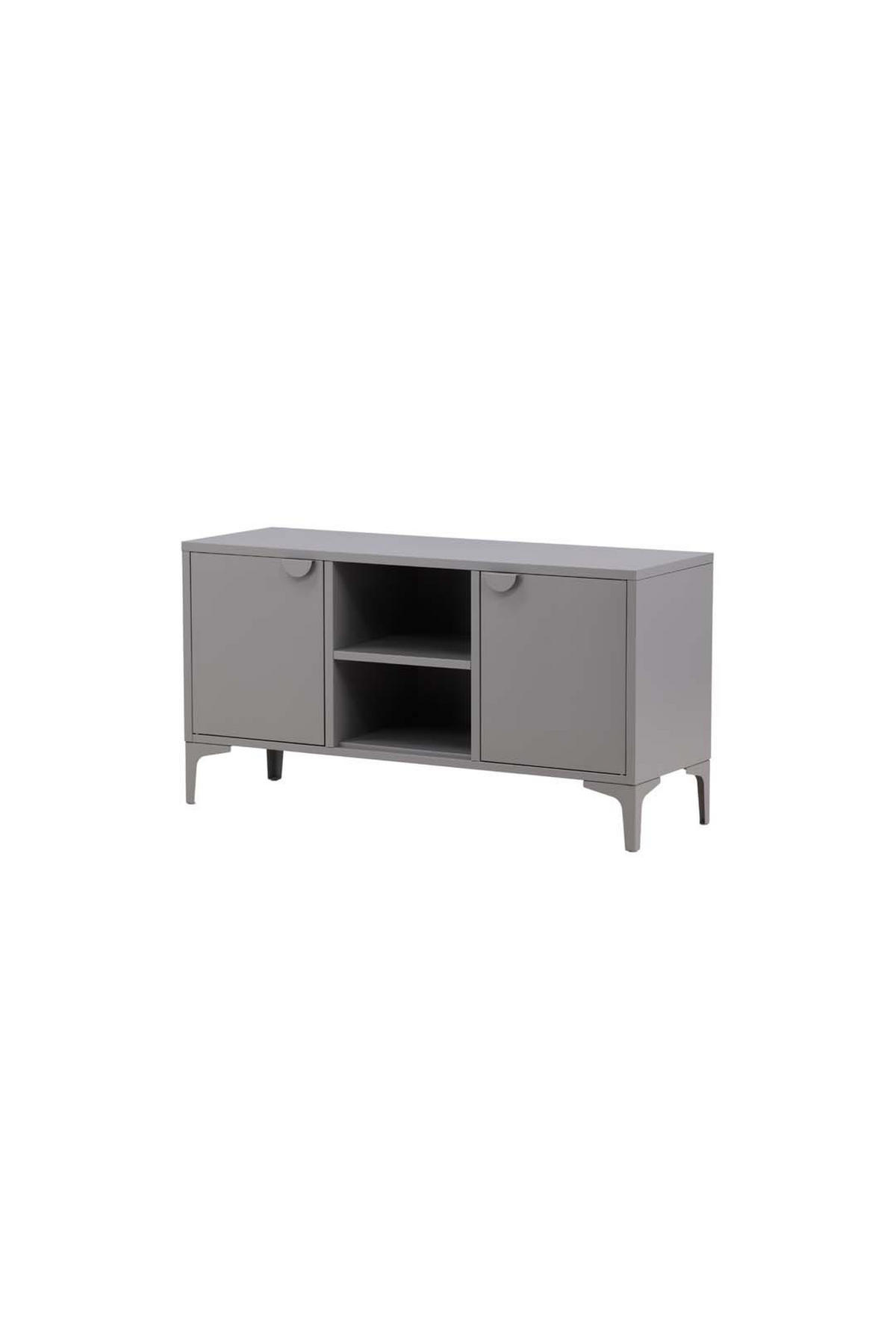 TV-MÖBEL, Piring, Hellgrau, Stahl, 120 x 40 x 63 cm - Hellgrau, Metall (120/63/40cm) - ebuy24