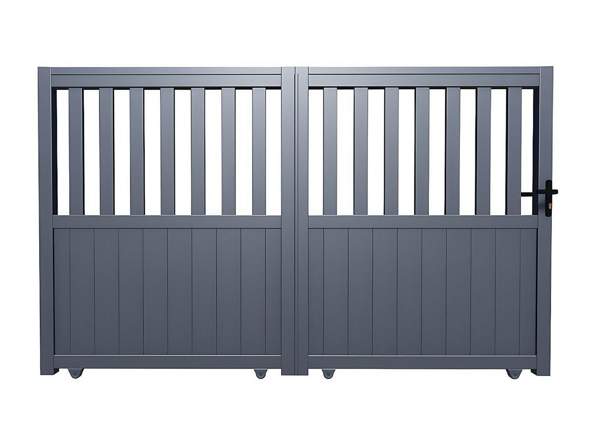 SCHIEBETOR - 327cm x 4.5cm - Aluminium - anthrazitgrau - TARNOS II - Anthrazit, Metall (327/140cm) - Vente-Unique