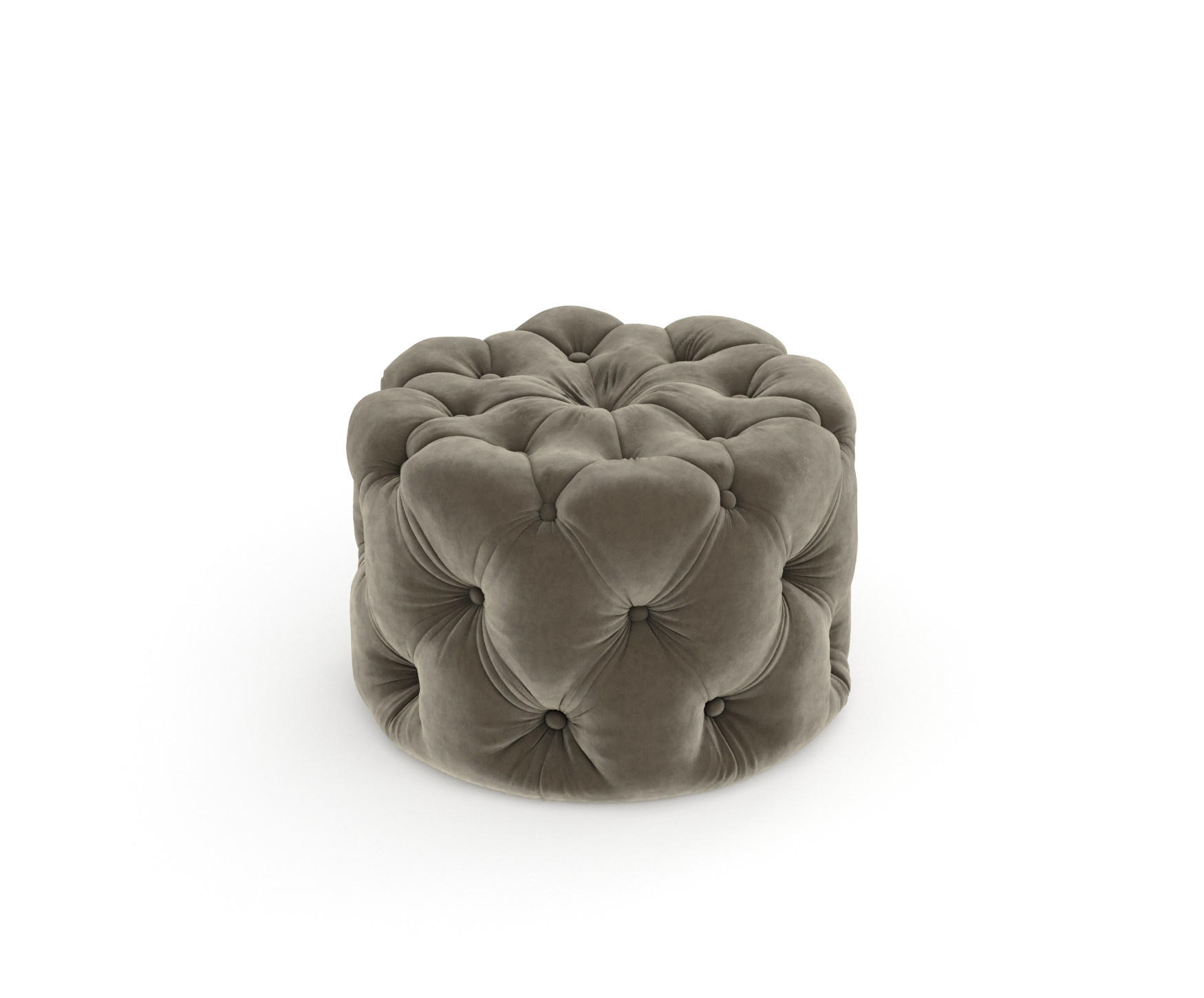 POUF Cosimo Taupe Samtstoff - Taupe/Schwarz, Holz/Holzwerkstoff (60/40/60cm) - Maison de Reve