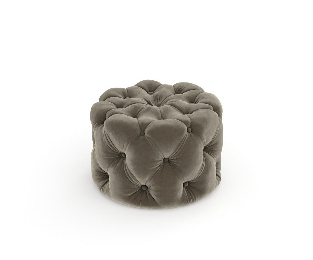 POUF Cosimo Taupe Samtstoff - Taupe/Schwarz, Holz/Holzwerkstoff (60/40/60cm) - Maison de Reve