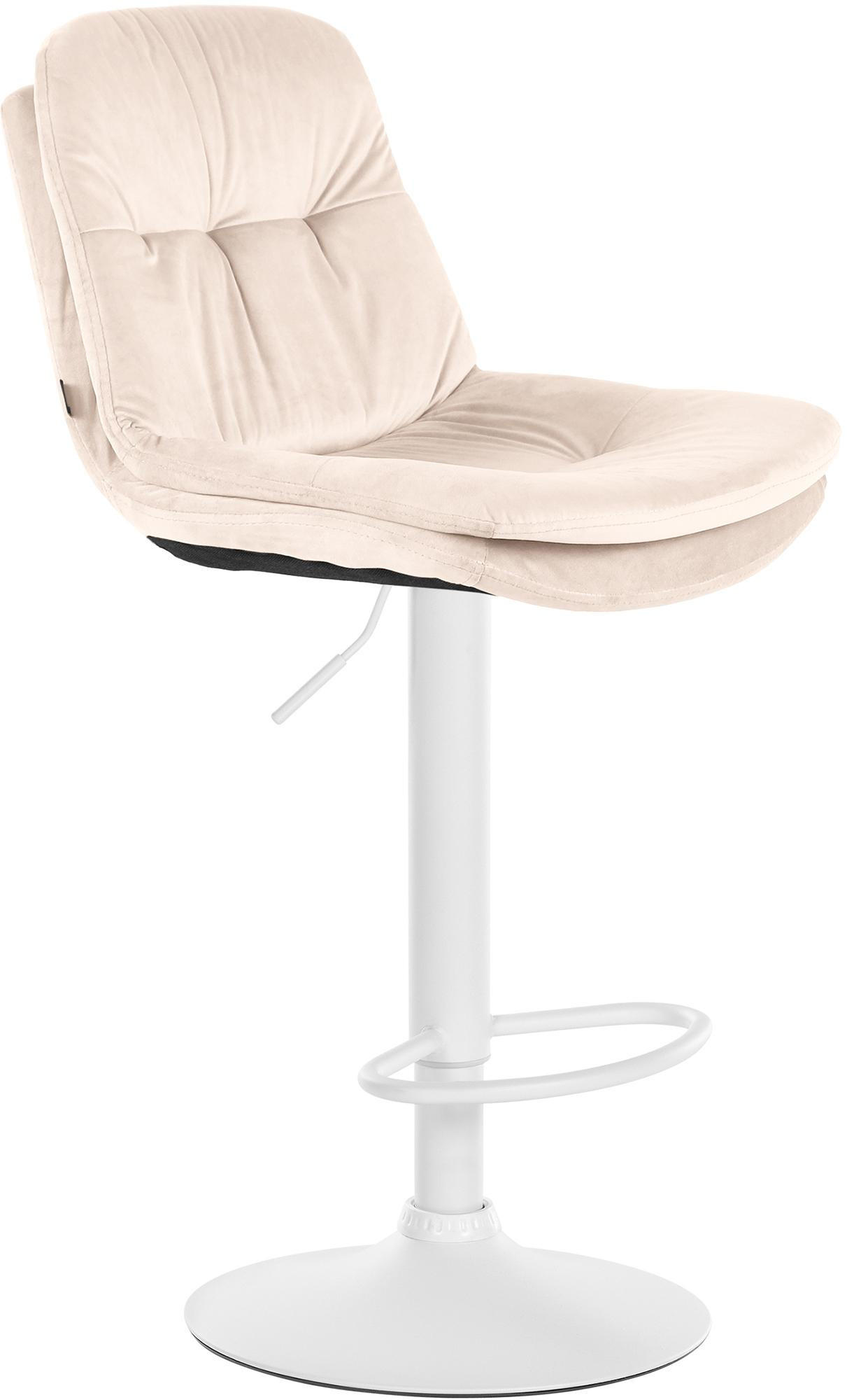 BARHOCKER Samt creme - Creme/Schwarz, Textil (46/94/54cm) - CLP