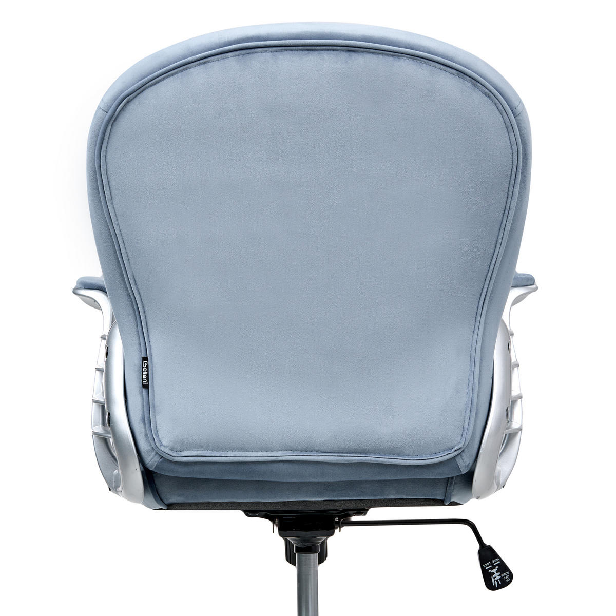SCHREIBTISCHSTUHL Samtstoff Hellblau Princess - Hellblau, Textil (58/93/58cm) - Beliani