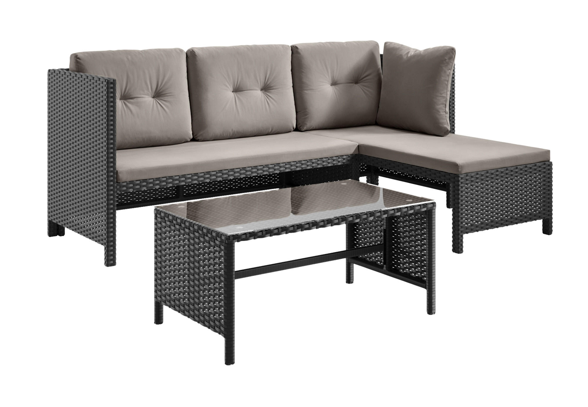 LOUNGEGARNITUR Dunkelbeige - Beige, Naturmaterialien - Home Collective