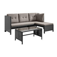 LOUNGEGARNITUR Dunkelbeige - Beige, Naturmaterialien - Home Collective