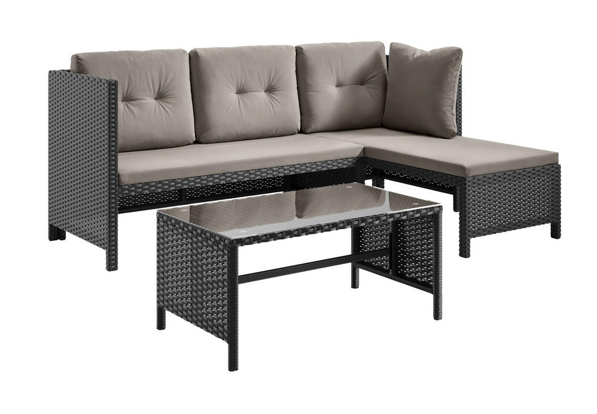 LOUNGEGARNITUR Dunkelbeige - Beige, Naturmaterialien - Home Collective