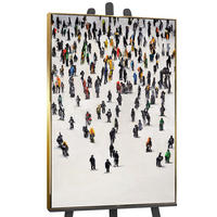 GEMÄLDE Kollektive Bewegung Schattenfugenrahmen Gold 120x80 cm - Goldfarben, Holz (120/80cm) - YS-art gallery