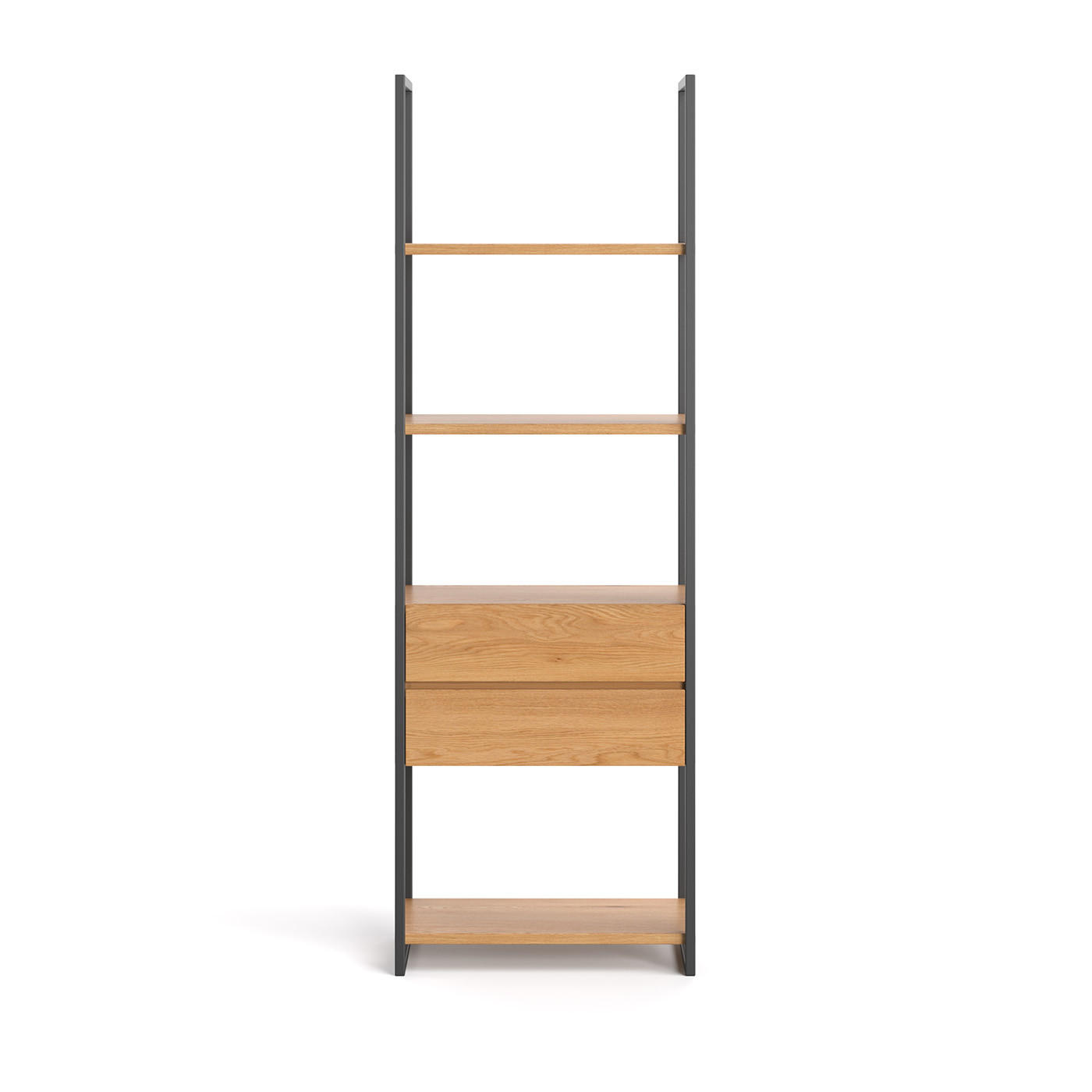 REGAL Moon aus massivem Eichenholz - Eichefarben/Naturfarben, Holz (80/180/40cm) - Danzz