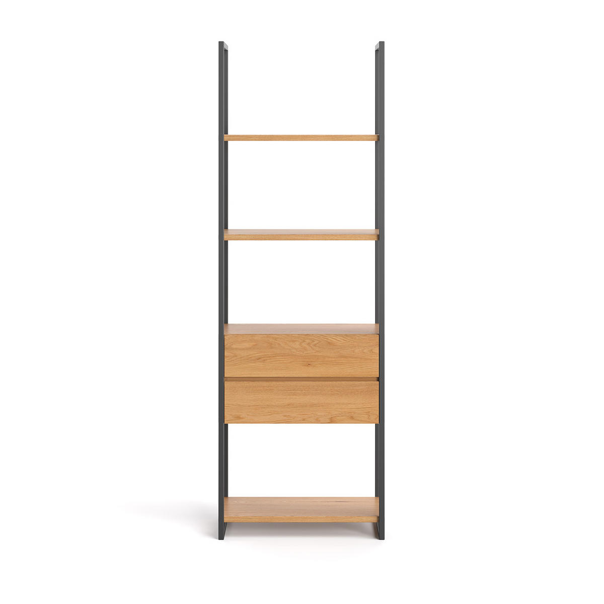 REGAL Moon aus massivem Eichenholz - Eichefarben/Naturfarben, Holz (80/180/40cm) - Danzz