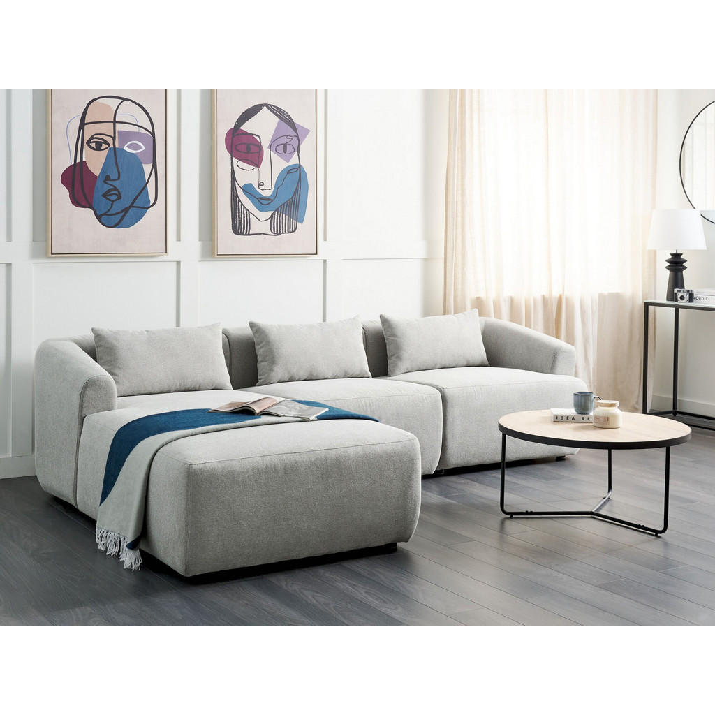 Thumbnail - Beliani 3-Sitzer-Ecksofa, Grau, Textil, L-Form, 278x174 cm, Wohnzimmer, Sofas & Couches, Wohnlandschaften, Ecksofas