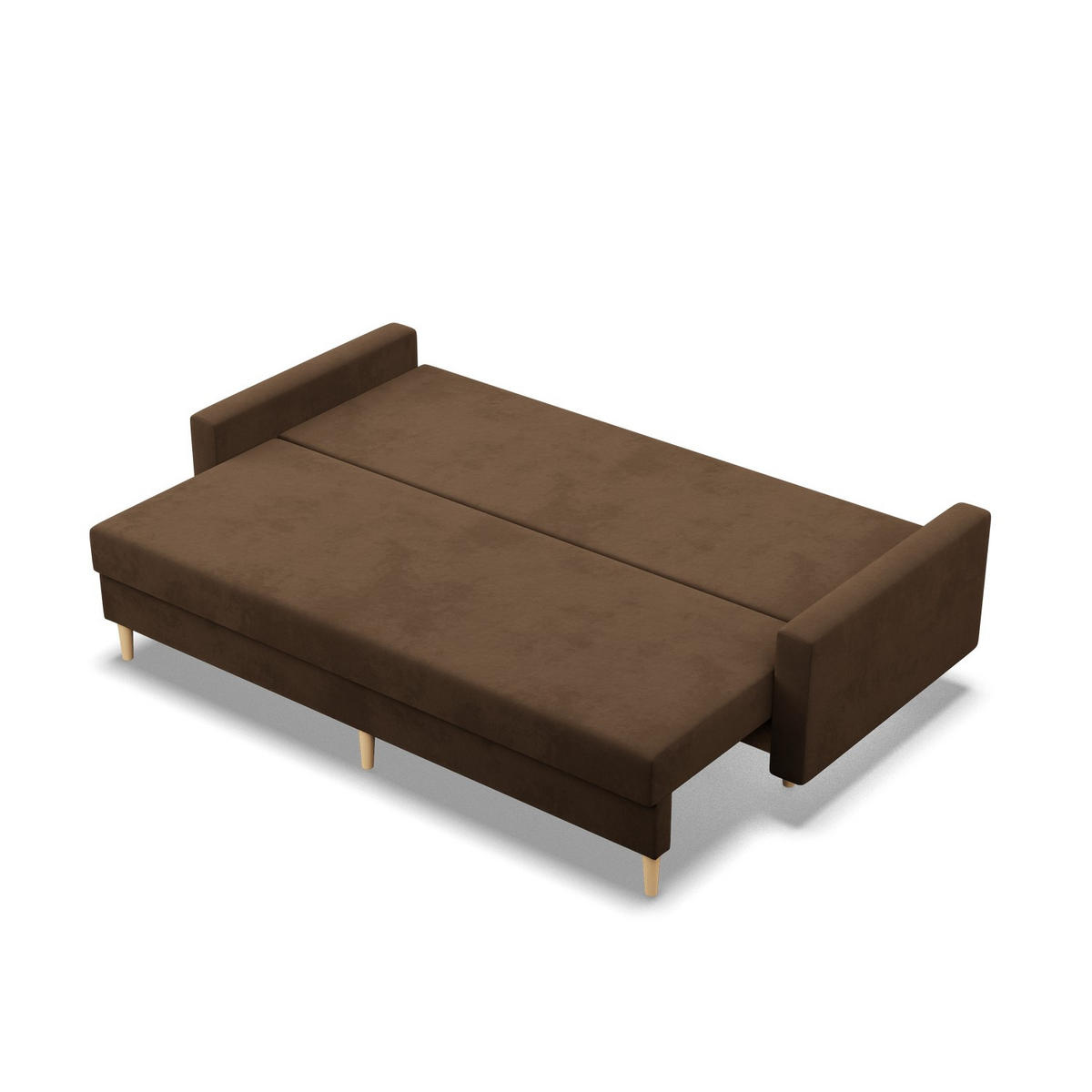 SOFA 3-SITZER MIT SCHLAFFUNKTION BLANK, Braun - Braun, Textil (212/88/92cm) - Mebligo