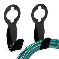 2xSCHLAUCHHALTER - Schwarz, Metall (9/23/9cm) - Relaxdays