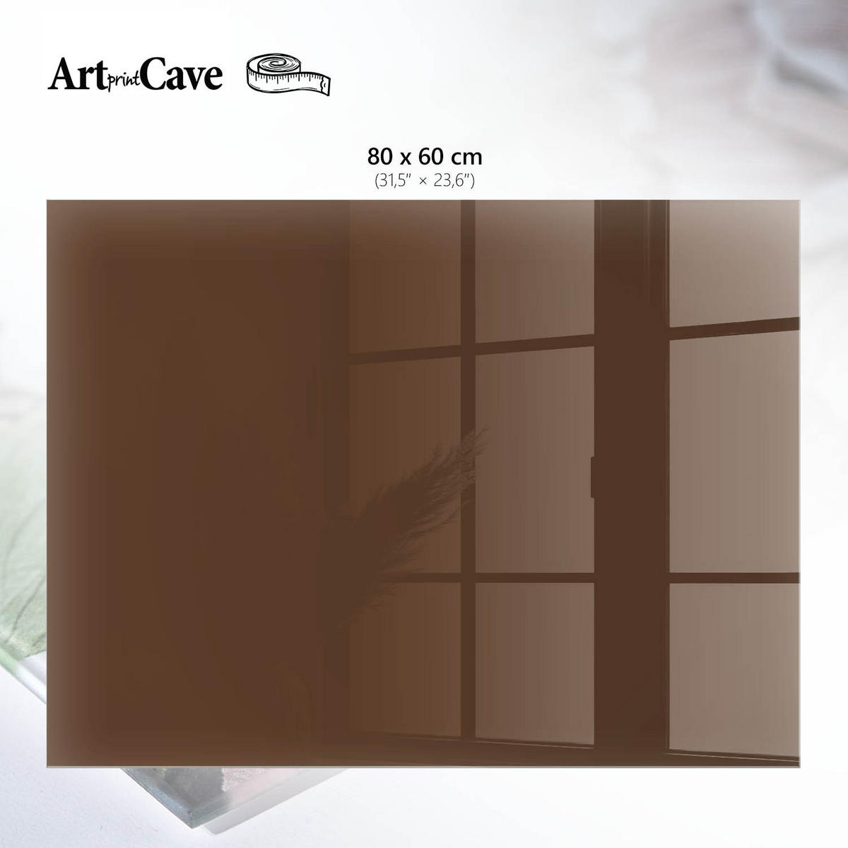 GLASPLATTE 80x60 cm – Kastanienbraun - Grau, Glas (0.4/80/60cm) - ArtPrintCave