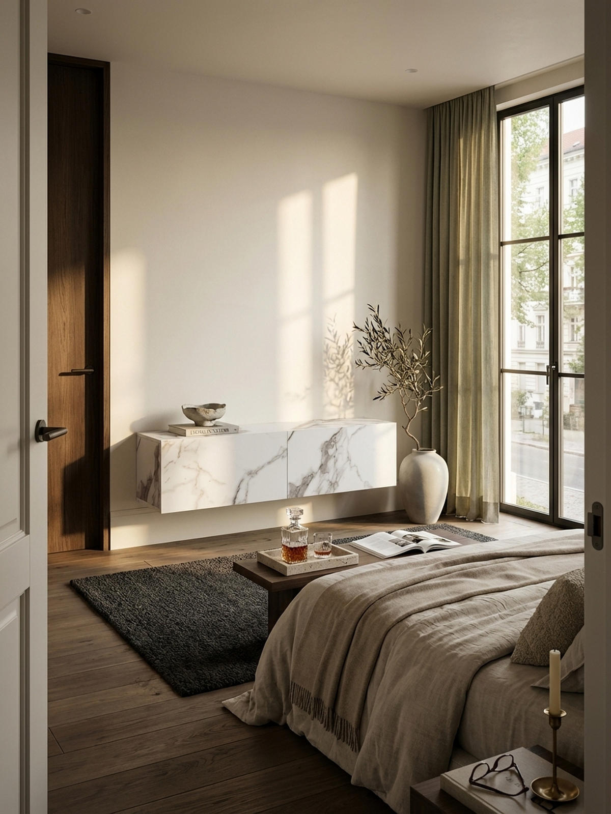 TV-LOWBOARD hängend, Marmor-Optik, Klapptüren, modern, Weiß 120x30x30 cm - Weiß, Metall (120/30/30cm) - KADIMA DESIGN