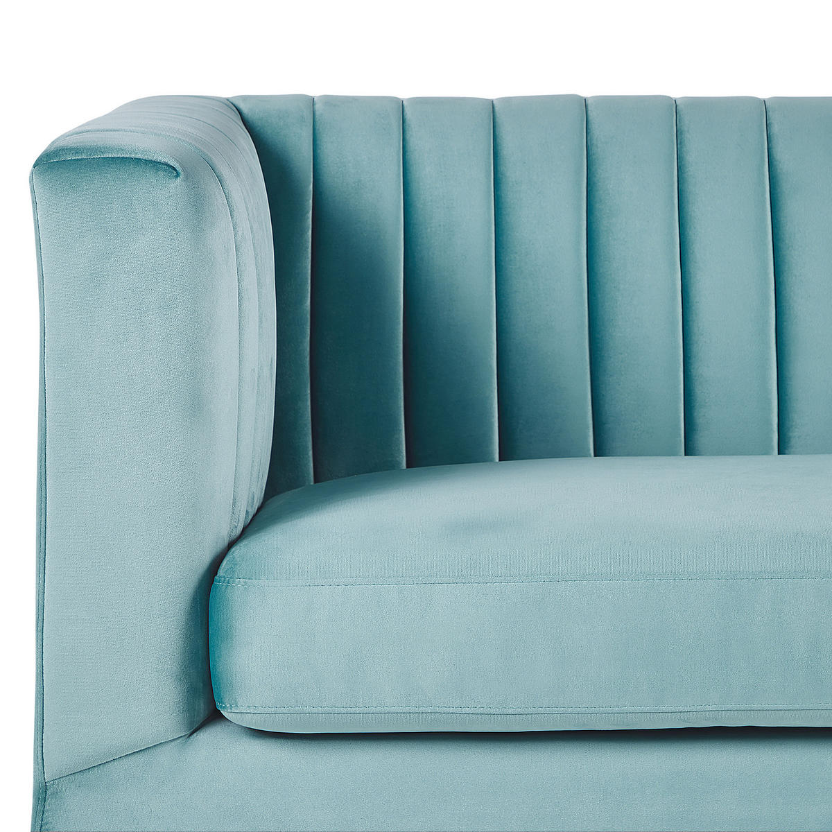 3-SITZER-SOFA Samtstoff Hellblau Arvika - Hellblau, Textil (204/75/78cm) - Beliani