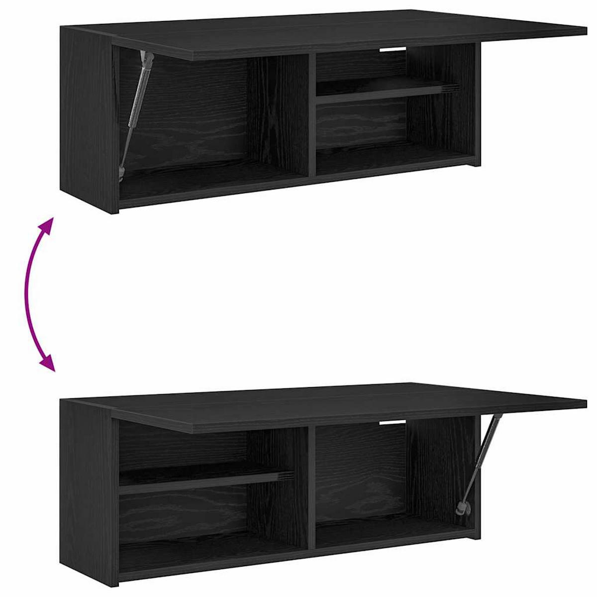 BAD-WANDSCHRANK Schwarz 80/25/30 Cm Holzwerkstoff - Schwarz, Holzwerkstoff (25/30/80cm) - vidaXL