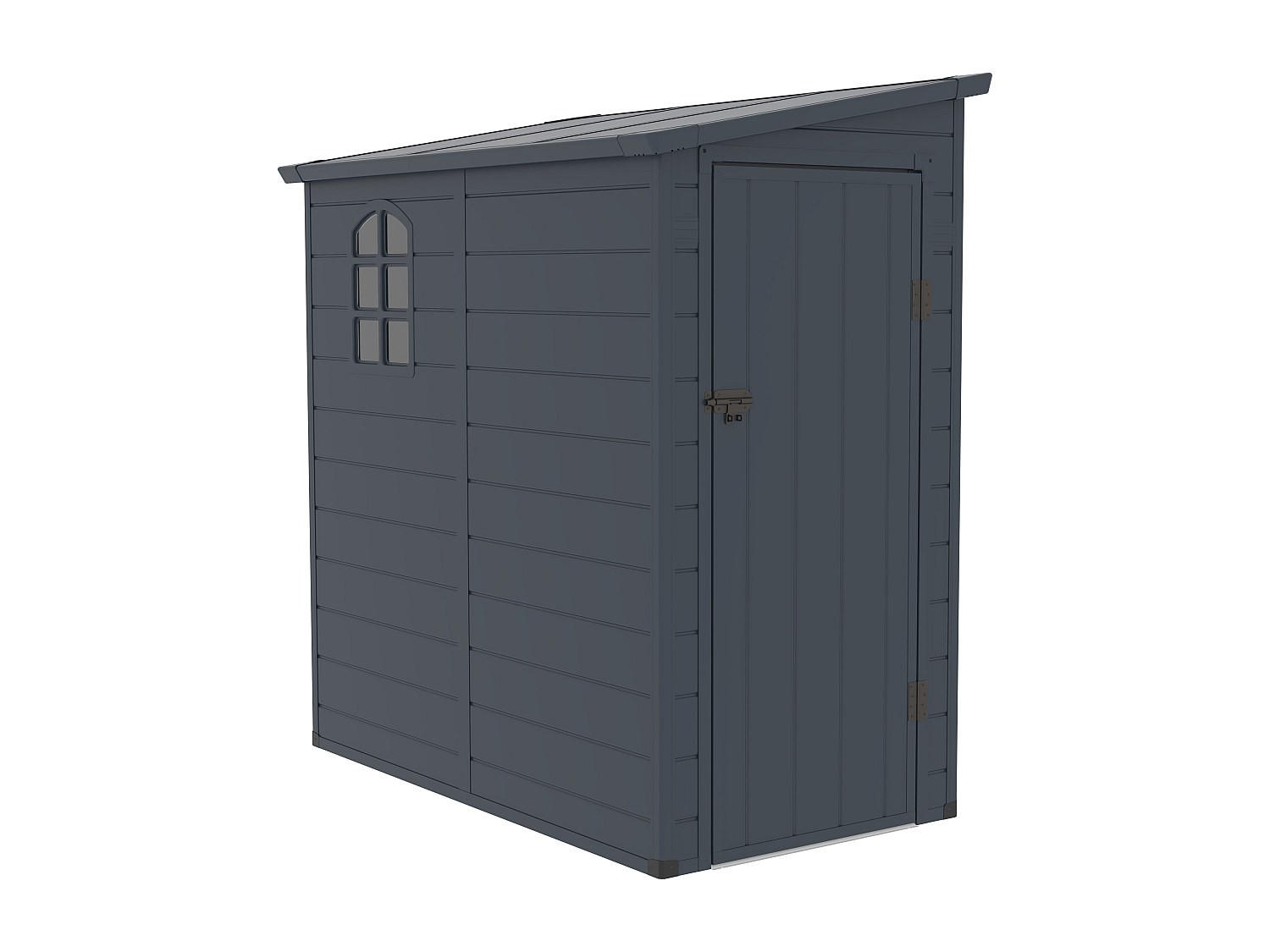 SCHREBERGARTENHAUS - 97 cm x 180 cm - Harz - Anthrazitgrau - ALBERTO - Anthrazit, Kunststoff (97/175/180cm) - Vente-Unique