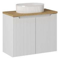 WASCHTISCHKOMBI 80 cm 3 Teile - Nova White N BM116 in Weiß/Evoke Eiche - Weiß/Eiche Artisan, Holz (80/57/40cm)