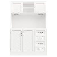 BUFFETSCHRANK Kombi Weiß 120/40/188 cm - Weiß, Holz (120/188/40cm) - PANGIVO
