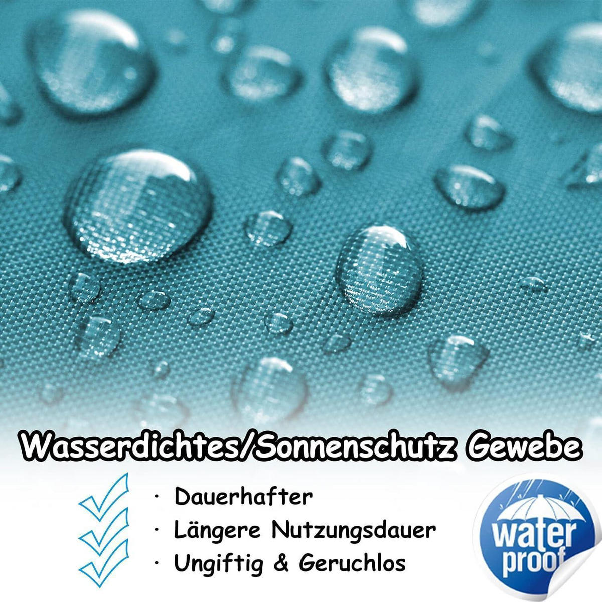 FALTPAVILLON 3x3m mit Seitenteilen und Fenstern Grün - Petrol, Textil (300/260/300cm)