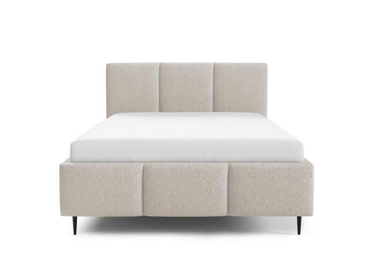 POLSTERBETT Miami Komplettset - Beige, Holzwerkstoff/Textil (160/200cm) - Fun Möbel