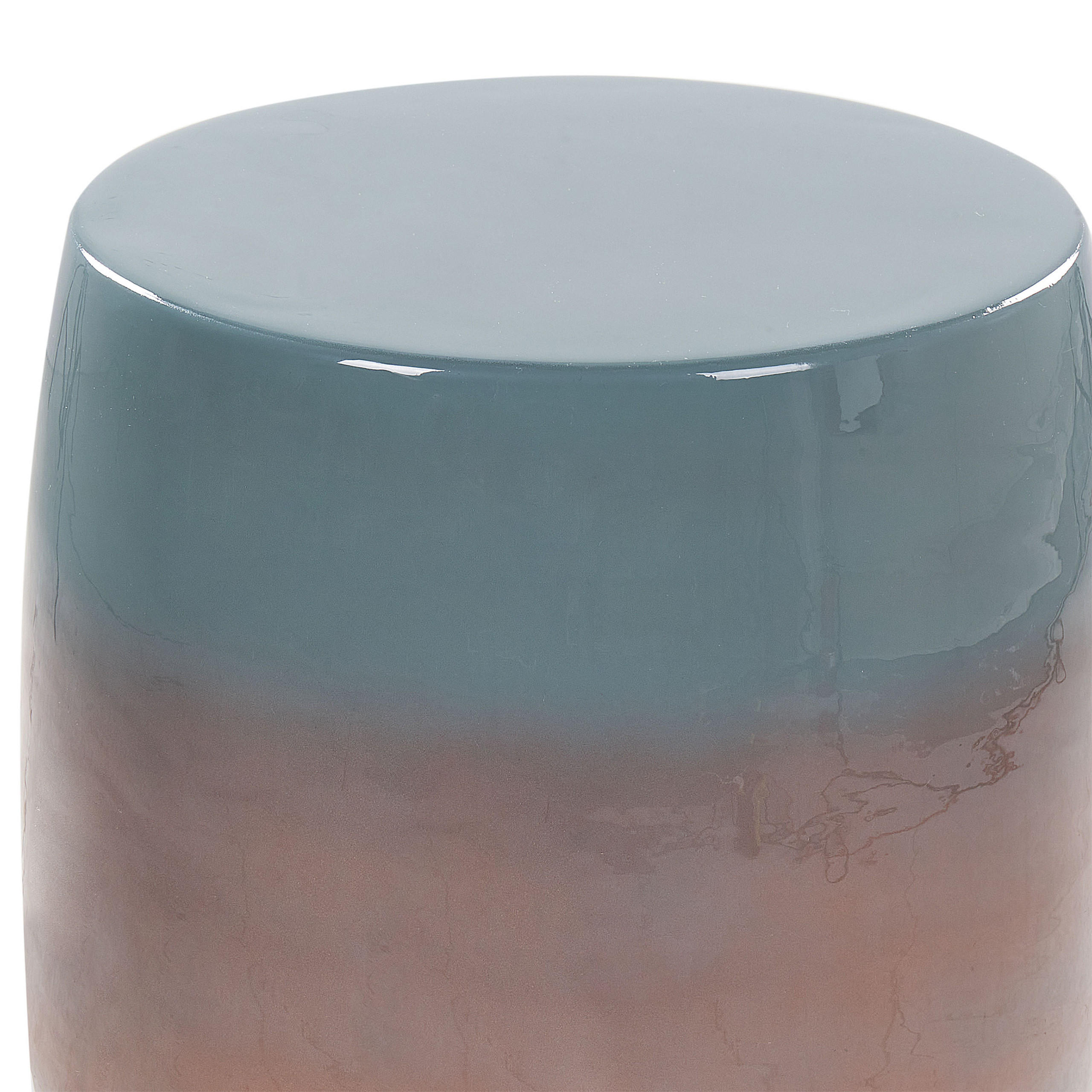 BEISTELLTISCH Metall goldbraun/blau rund 26 cm Fraguita - Blau/Braun, Metall (40/40/40cm) - Beliani