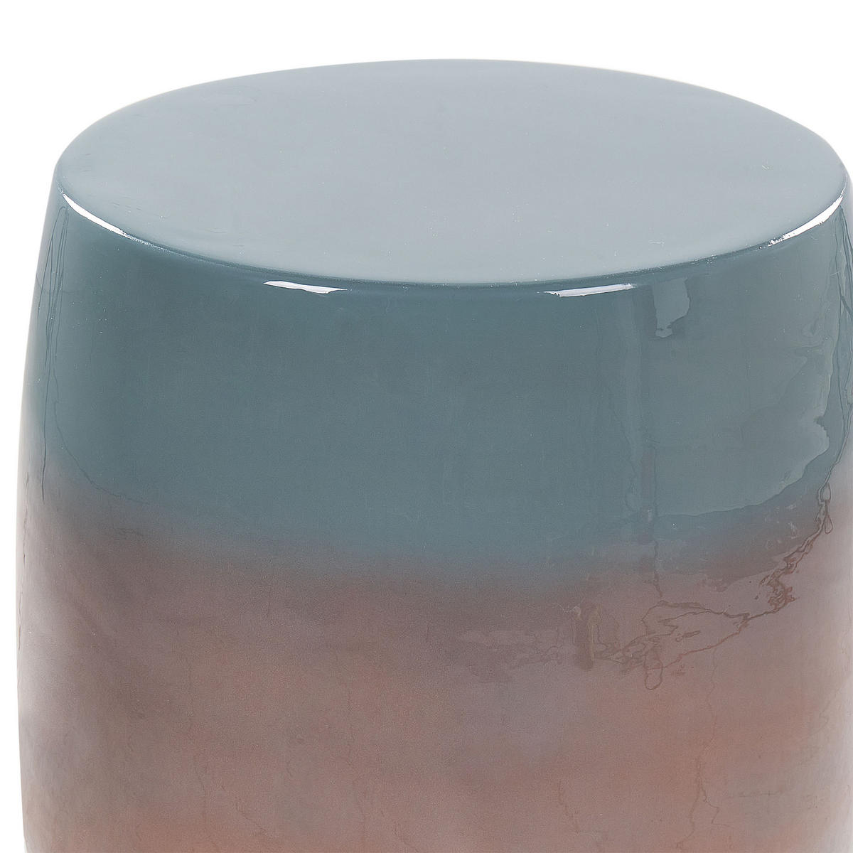 BEISTELLTISCH Metall goldbraun/blau rund 26 cm Fraguita - Blau/Braun, Metall (40/40/40cm) - Beliani