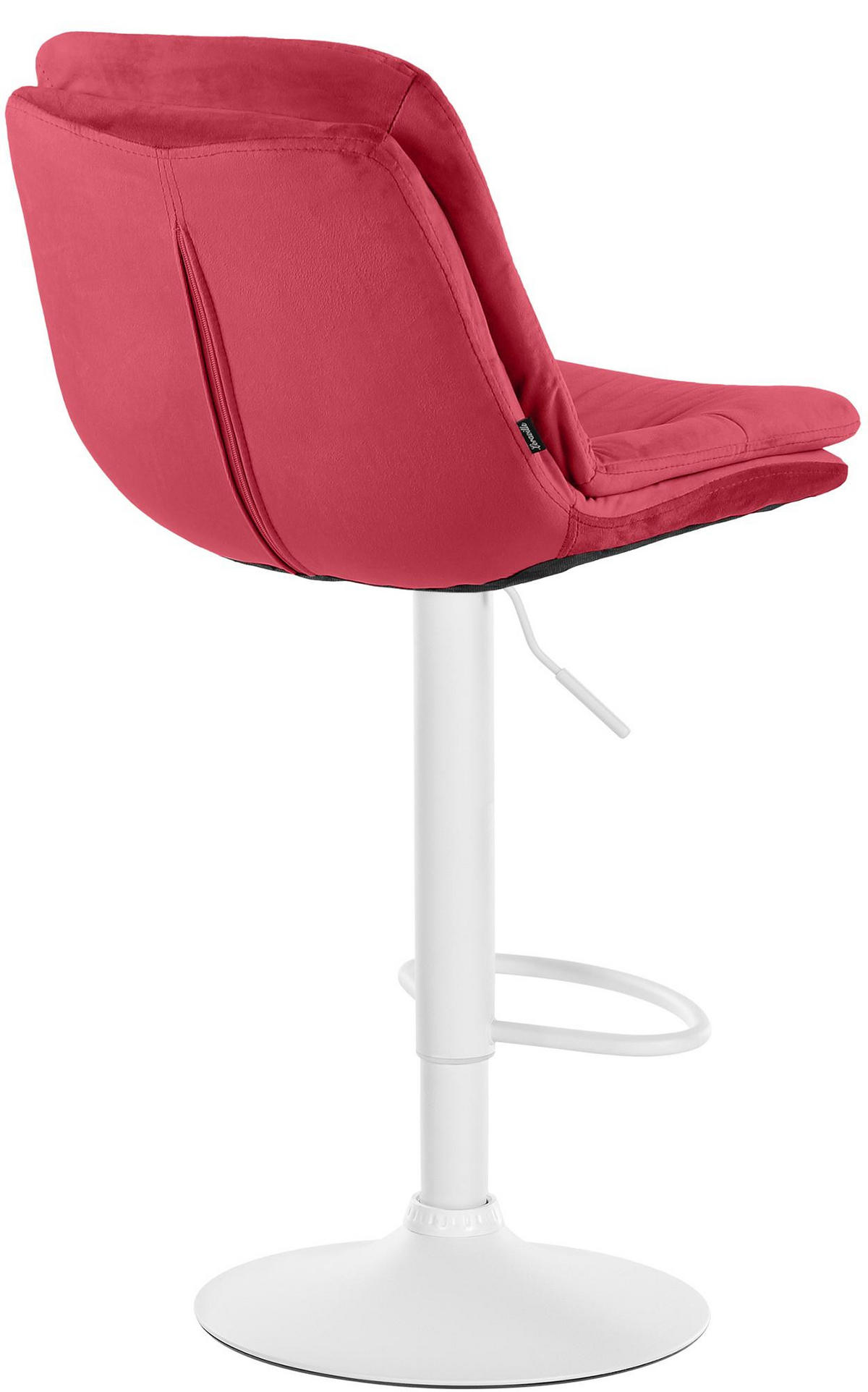 BARHOCKER Samt rot - Rot/Schwarz, Textil (46/94/54cm) - CLP