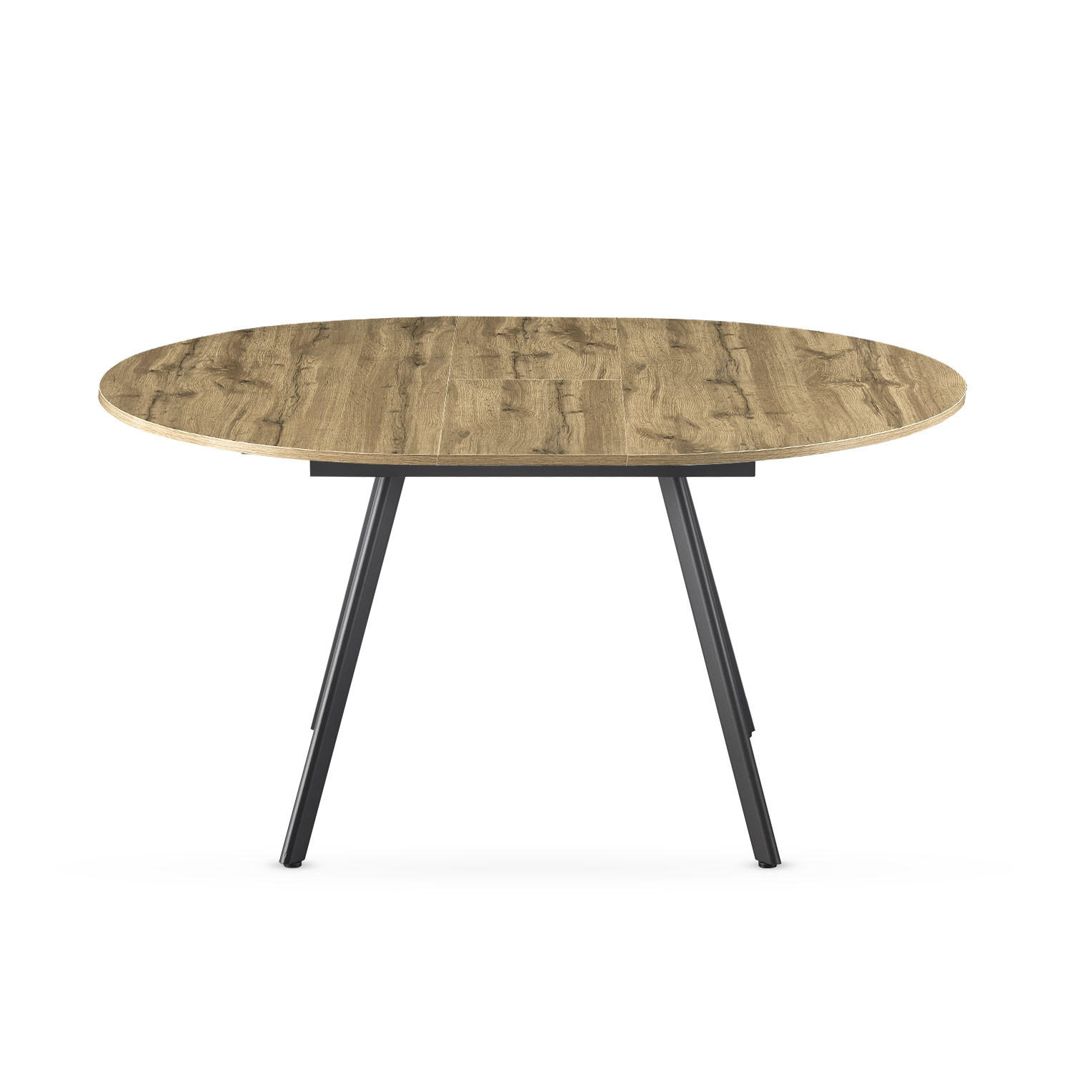 ESSTISCH TILL 120-150/120/76 cm Rund Eiche - Eichefarben/Schwarz, Holzwerkstoff (120/120/76cm) - B&D Home