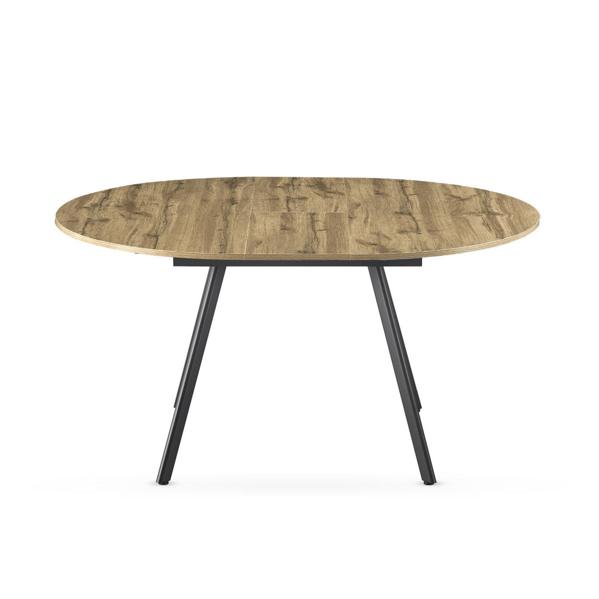 ESSTISCH TILL 120-150/120/76 cm Rund Eiche - Eichefarben/Schwarz, Holzwerkstoff (120/120/76cm) - B&D Home