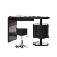 SCHMINKTISCH Lara Schwarz Hochglanz 120 cm 2 Schubladen - Schwarz Hochglanz, Holzwerkstoff (50/120/76cm) - Vicco