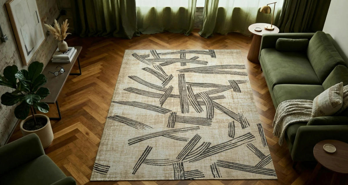 TEPPICH modern Flachgewebe KATANA Beige 170 x 240 cm - Beige, Textil (170/240cm) - Novatrend