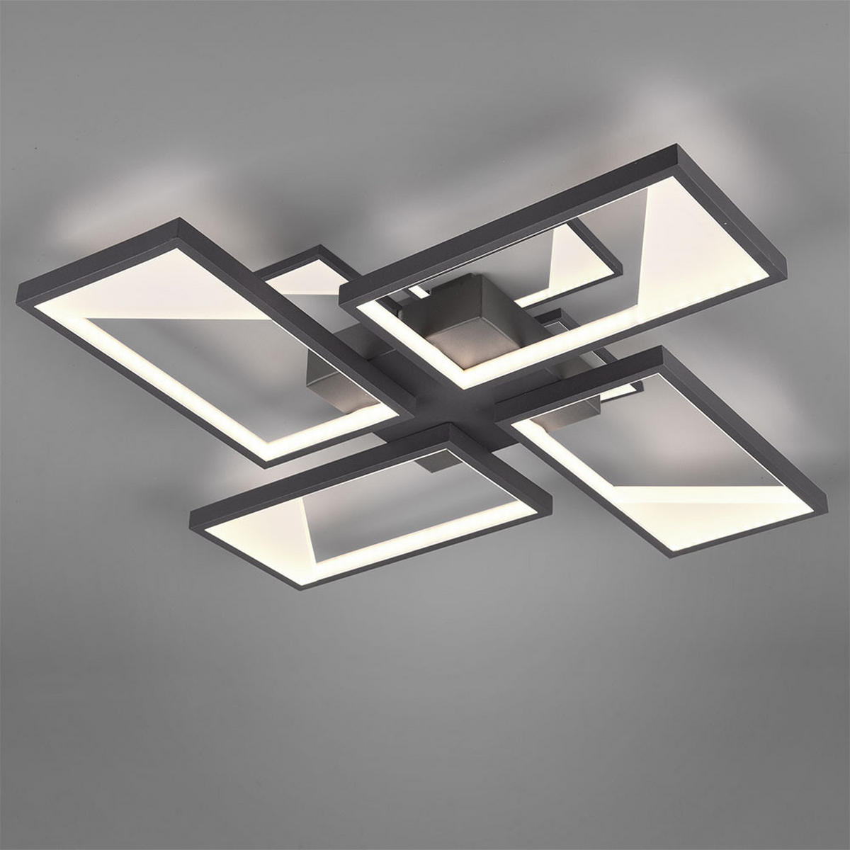 LED DECKENLEUCHTE CAFU Metall Anthrazit - Anthrazit, Metall (54/54/5cm)