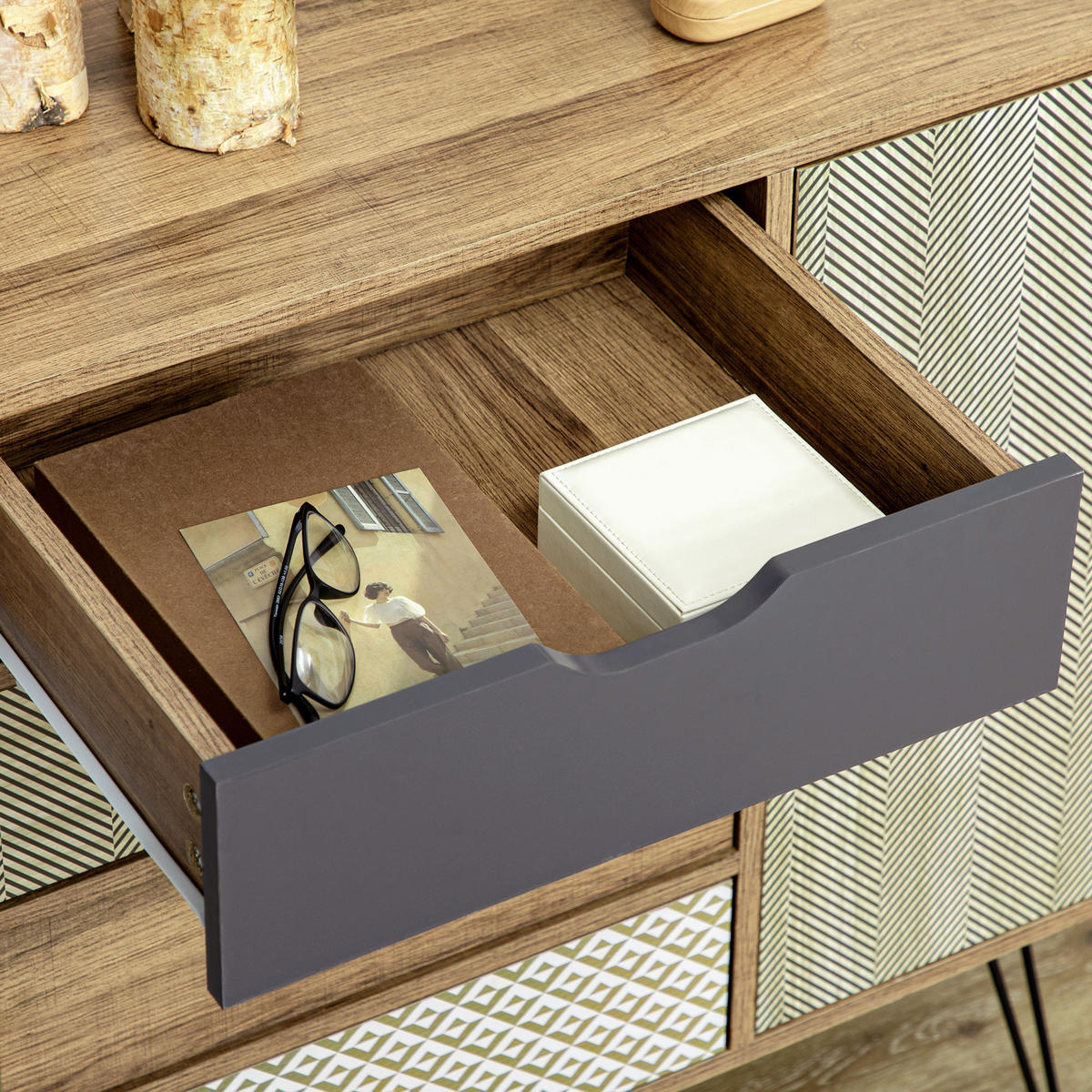 SIDEBOARD Braun, 4 Schubladen, 1 Tür, 79/39/86 cm - Braun, Holz (79/86/39cm) - PANGIVO