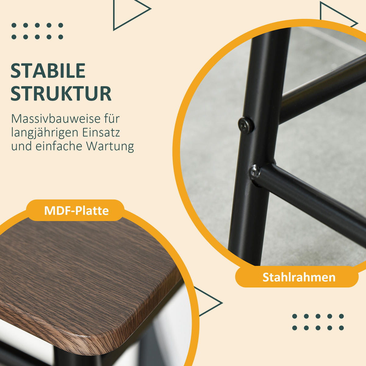 BARTISCH mit Barhocker Set - Schwarz, Holzwerkstoff (50/90/80cm) - HOMCOM