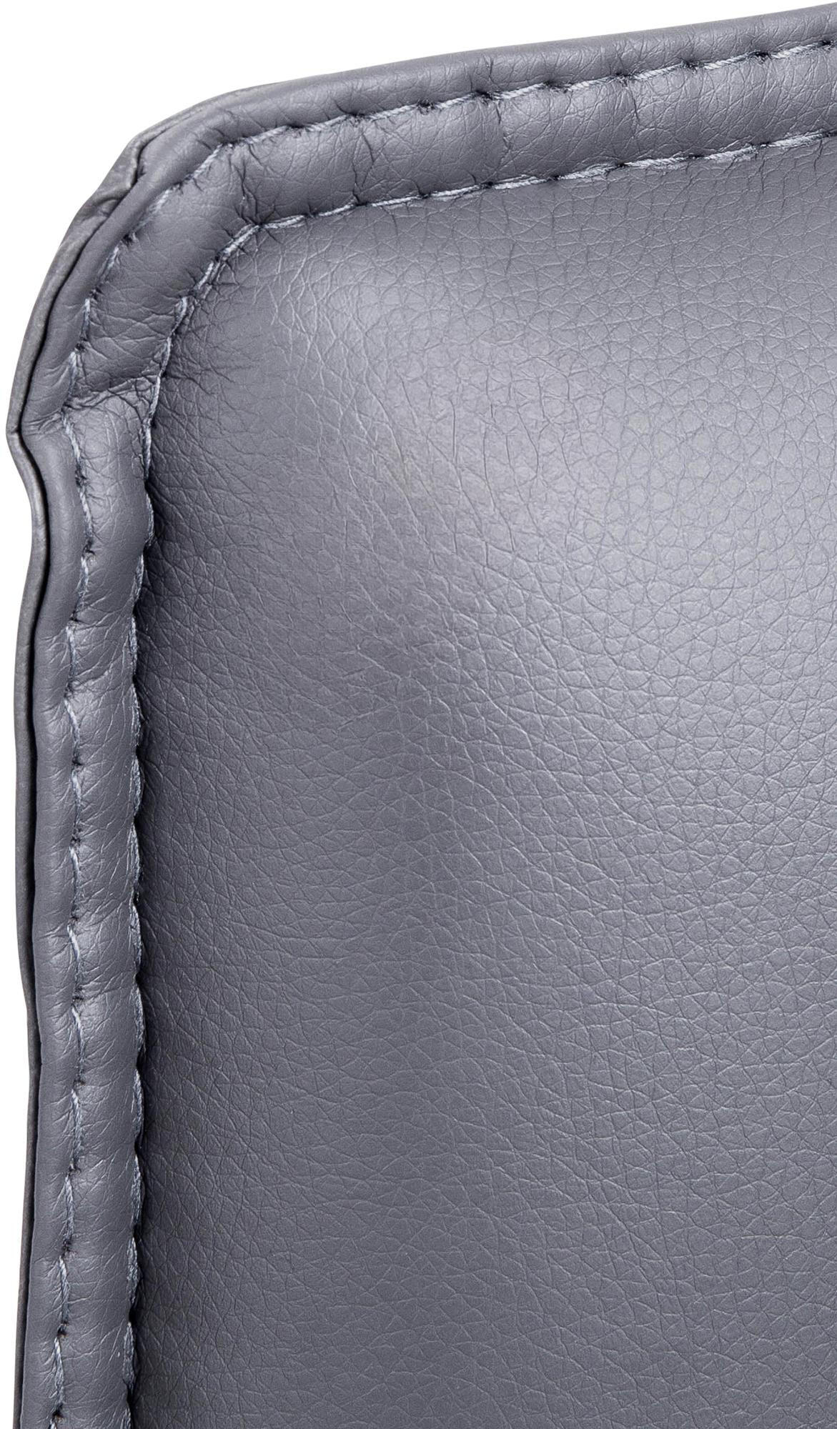 BESUCHERSTUHL SEATTLE 92x56x60 cm Grau Kunstleder - Grau, Leder/Metall (56/92/60cm) - DELUKE