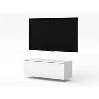 LOWBOARD Loriano 100 Weiß Matt, Hochglanz 100/34/32 cm – TV Lowboard zum Hängen - Weiß, Holzwerkstoff/Kunststoff (100/34/32cm) - AX Living