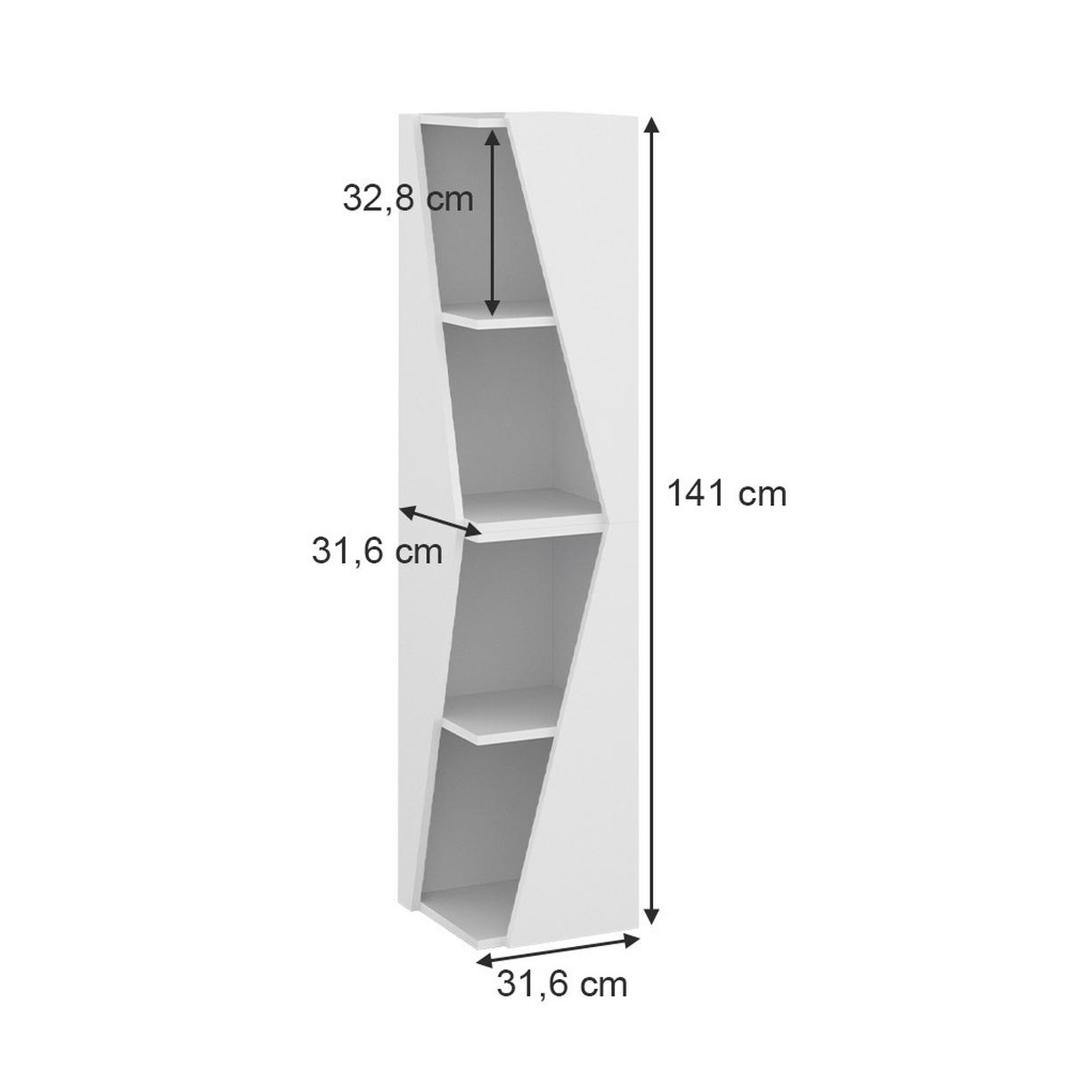 BADSCHRANK Benno Weiß 31.6 x 70.5 cm mit 3 Ablagen - Weiß, Holzwerkstoff (31.6/70.5/31.6cm) - Vicco