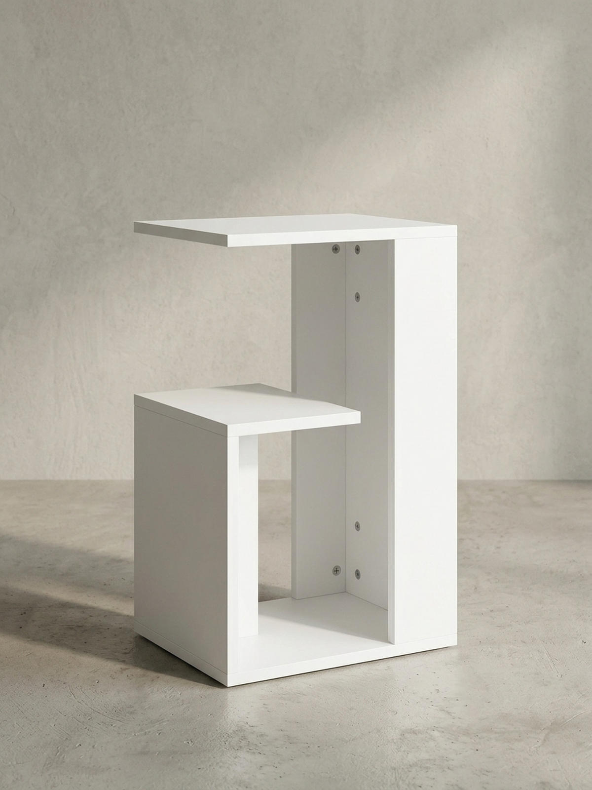 BEISTELLTISCH Holz 3 Ablagen Melaminbeschichtung BRENTA, Weiß 35x30x61 cm - Weiß, Holz (30/35/61cm) - KADIMA DESIGN