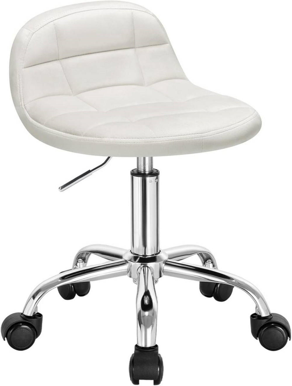 DREHSTUHL mit niedriger Rückenlehne, Samt, Cremeweiß - Creme/Schwarz, Textil/Metall (43/56/43cm) - Woltu
