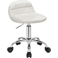 DREHSTUHL mit niedriger Rückenlehne, Samt, Cremeweiß - Creme/Schwarz, Textil/Metall (43/56/43cm) - Woltu