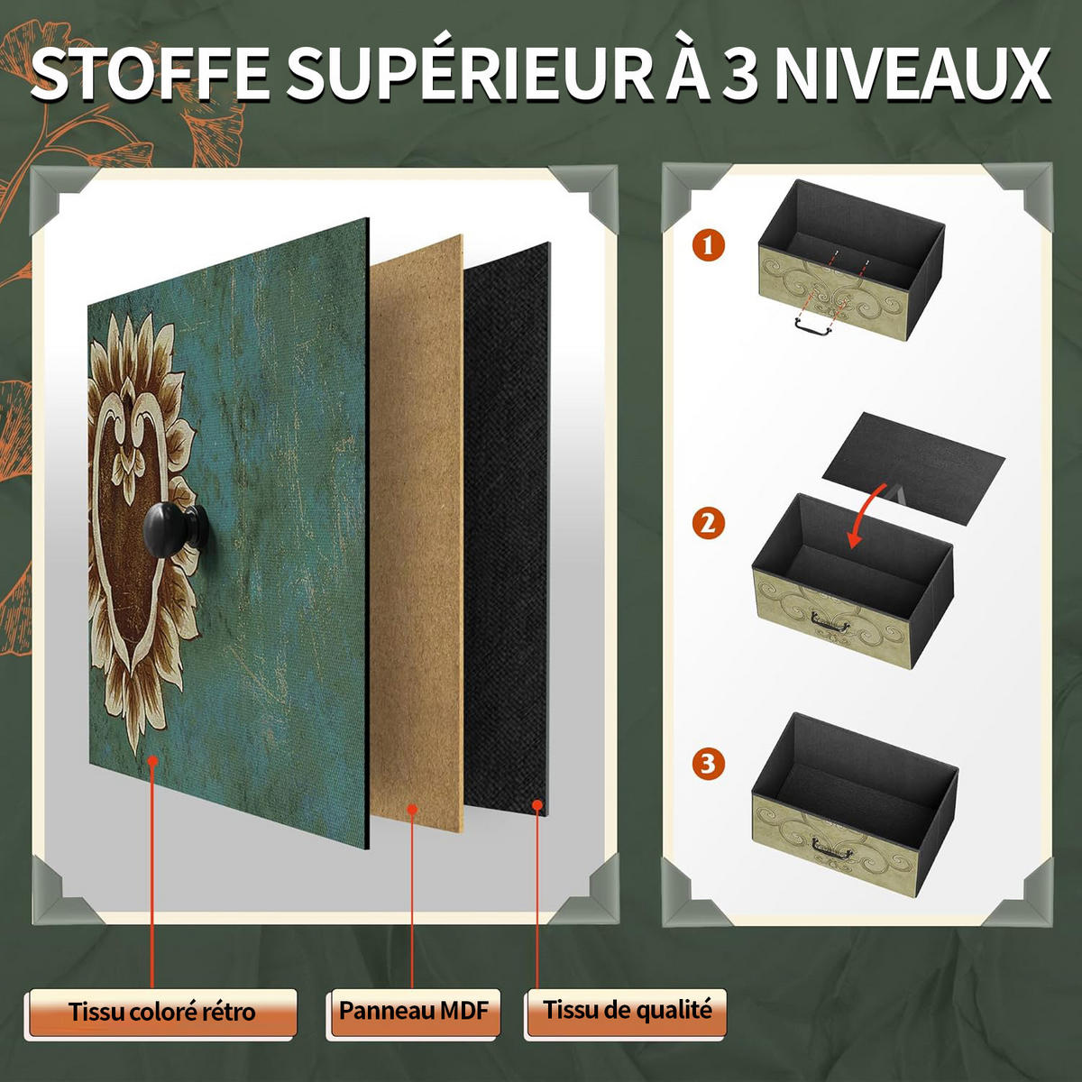 KOMMODE mit 6 Schubladen Metallgestell Stoff Kommode - Multicolor, Holz (30/86.5/67.5cm)