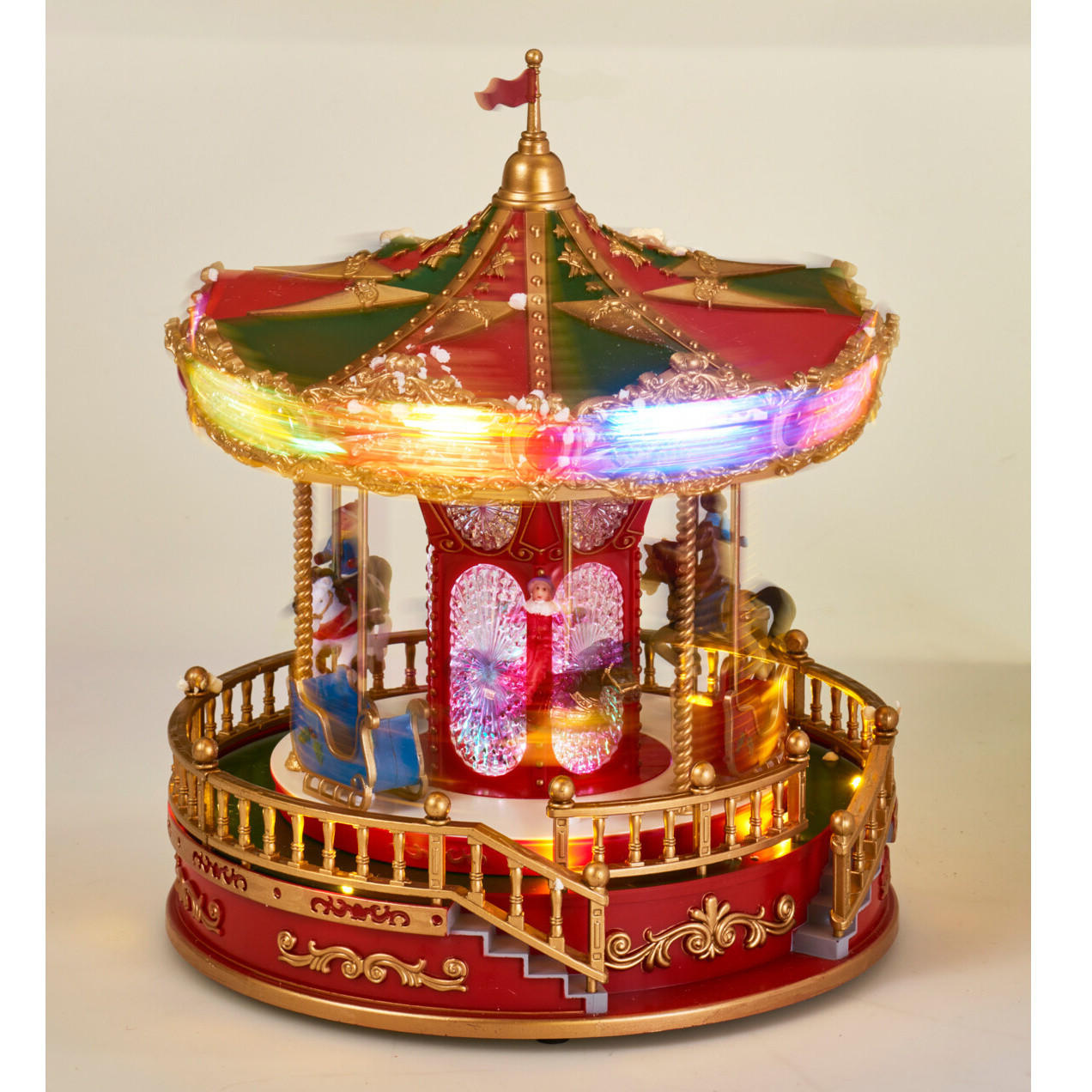 LED-KARUSSELL Weihnachten 23/28 cm - Multicolor, Kunststoff (23.2/28.3/23.2cm) - Home Styling Collection