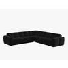 ECKSOFA Lisa aus Samt schwarz 5 Sitzplätze - Schwarz, Textil (310/310cm) - Micadoni