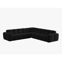 ECKSOFA Lisa aus Samt schwarz 5 Sitzplätze - Schwarz, Textil (310/310cm) - Micadoni