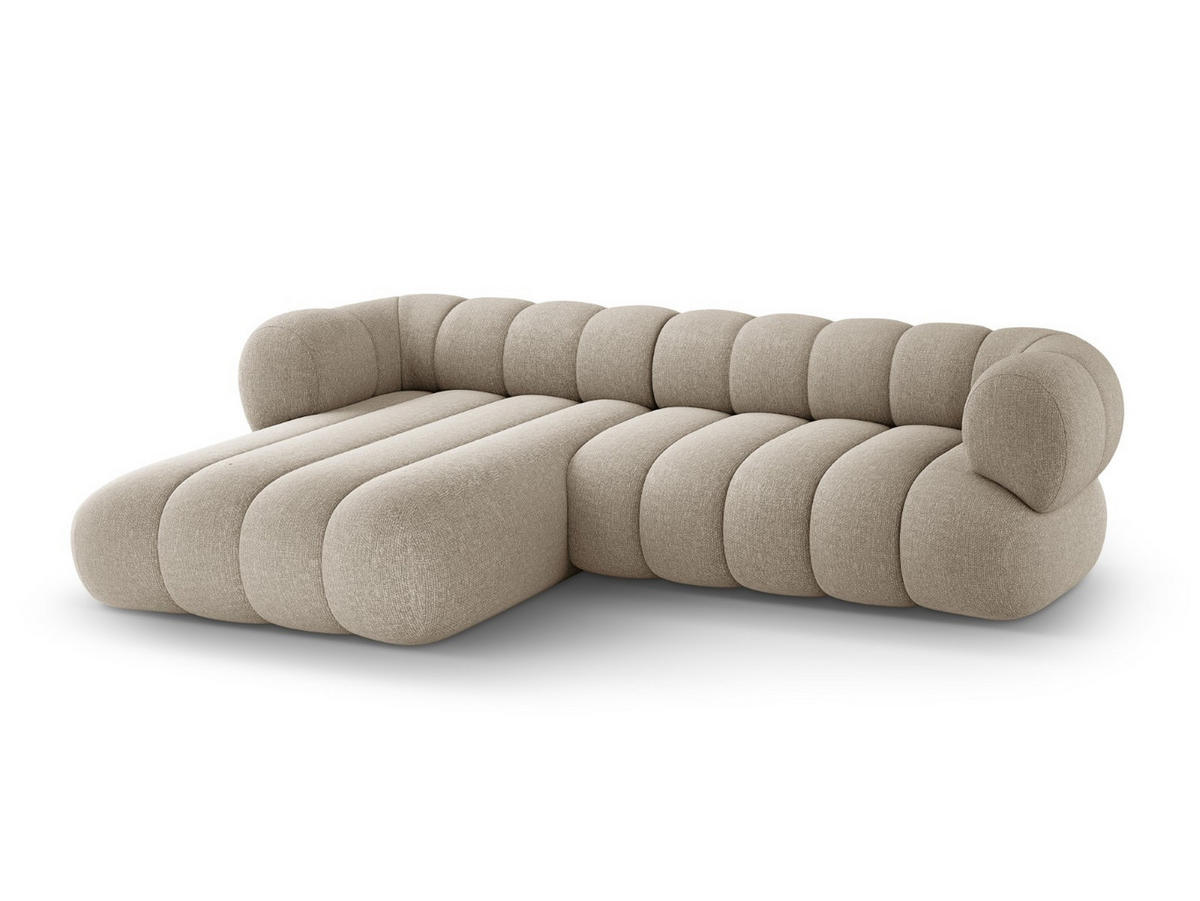 ECKSOFA Koge aus Chenille-Stoff dunkelbeige 5 Sitzplätze - Mokka, Textil (165/270cm) - Cosmopolitan Design