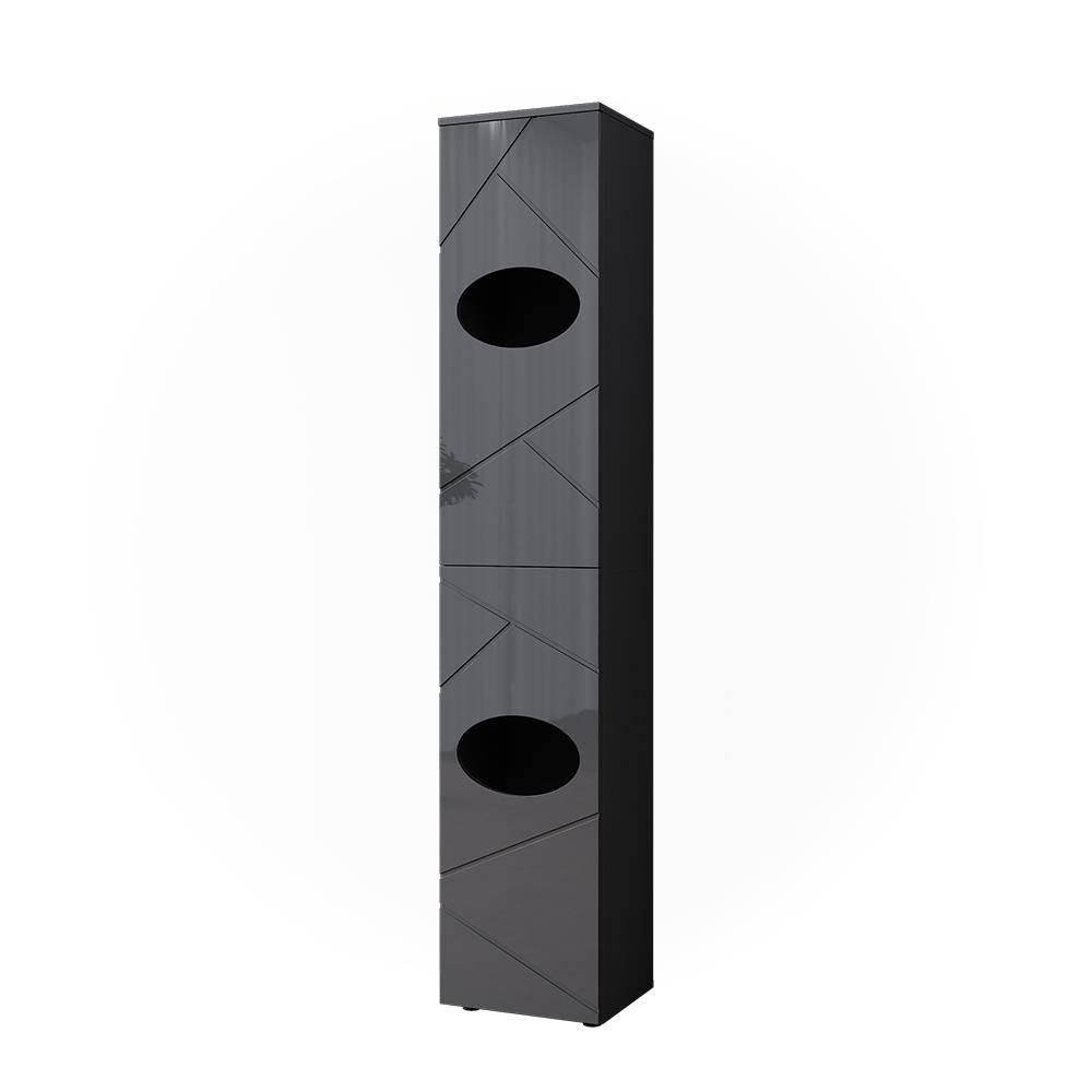 WÄSCHESCHRANK Irma Anthrazit 37.2 x 192 cm - Anthrazit, Holzwerkstoff (37.2/192/32cm) - Vicco