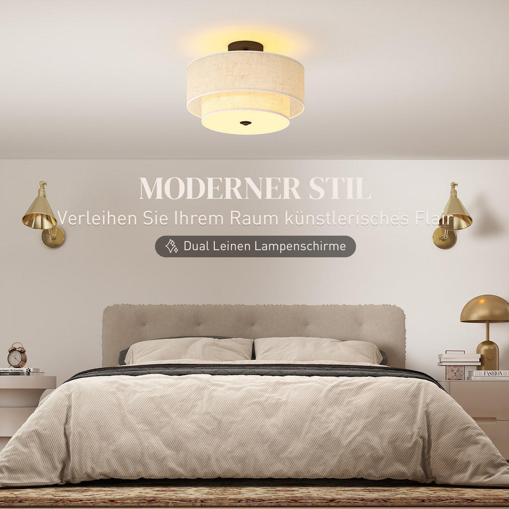 HOMCOM Deckenleuchte | Creme